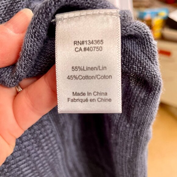 Marla Wynne Linen Cotton Sweater Blue Gray Open Front Soft Knit Neutral Women 2X - Picture 14 of 16